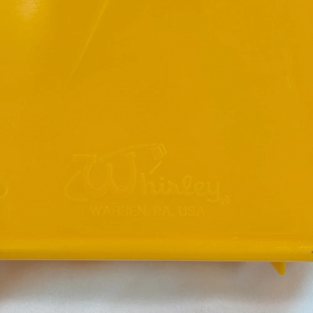 Disney Lunch Box Kids OS Mickey Mouse Pluto Comic Yellow Plastic Whirley Vintage